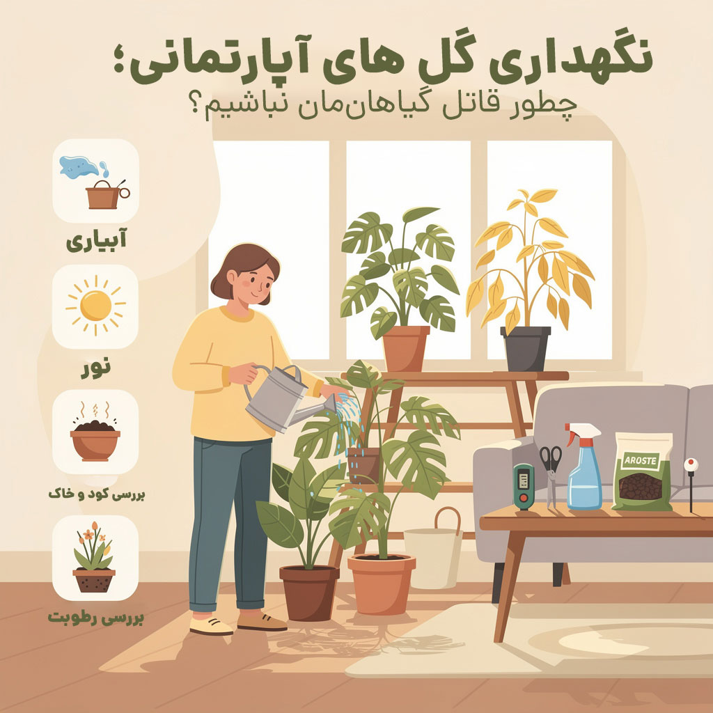 نگهداری گل های آپارتمانی؛ چطور قاتل گیاهان‌مان نباشیم؟